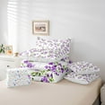 thumbnail image 6 of Manfei Chic Flowers 7 Pieces Bedding Comforter Set for Teens Boys Girls,Green Purple Full Bedding Set Lightweight,Spring Graden Fitted Sheet Flat Sheet,Luxury Bedroom Decor,Reversible, 6 of 8