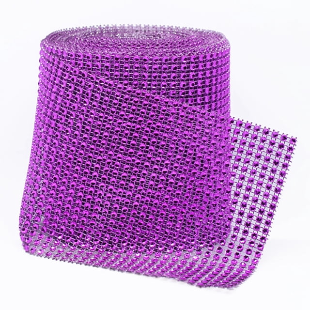 Coofit Ruban en Strass 24 Rangées Bling Maille Cristal Ruban Strass Ruban Diamant