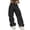 A3 Black, variant on Women's Parachute Pants Baggy Cargo Joggers Elastic High Waisted Cinch Bottom Track Trousers Loose Fit Harajuku Y2K Streetwear Athletic Workout Casual Sweatpants Coffee L