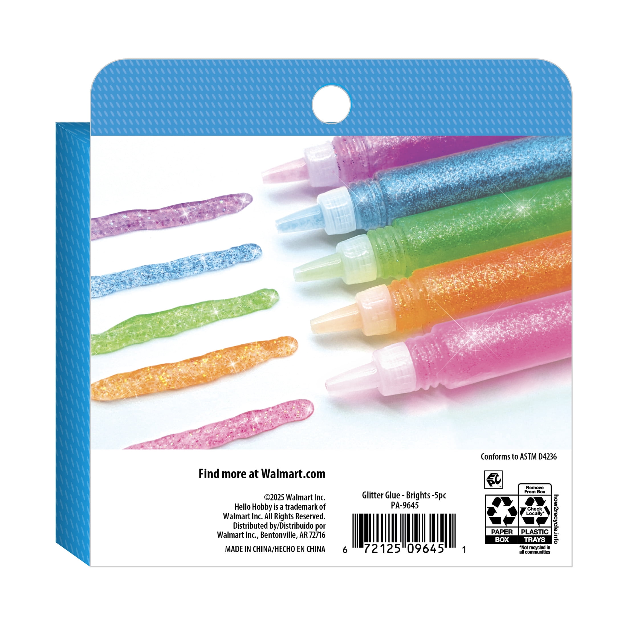 Hello Hobby Bright Glitter Glue Pens, Glitter Glue for Crafts, , 5 Pack