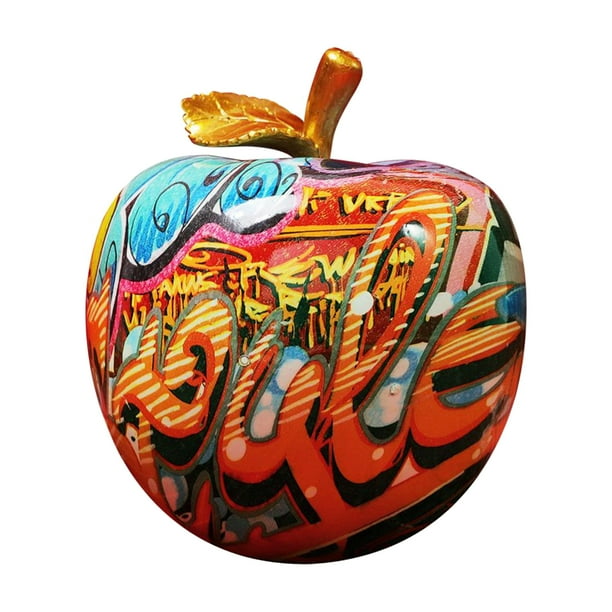Graffiti Pintado Creativo, Adornos Artesanales de Resina Coloridos, Gabinete de Entrada para El Hogar, Estatuas de Oficina, Decoraciones El 155x11x125cm Soledad Estatua de estatuilla de manzanas