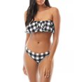 thumbnail image 3 of Kate Spade New York BLACK Ruffled Printed Bandeau Bikini Swim Top, US X-Small, 3 of 3