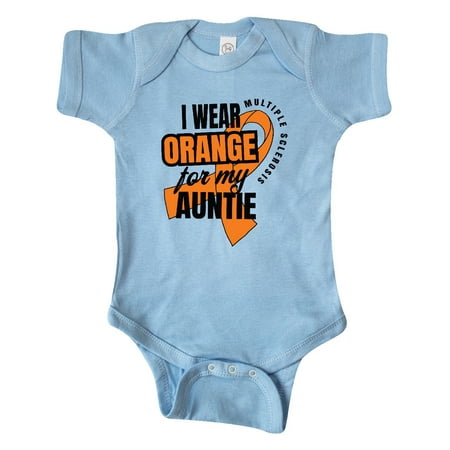 

Inktastic I Wear Orange For My Auntie Multiple Sclerosis Awareness Gift Baby Boy or Baby Girl Bodysuit