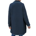 thumbnail image 5 of Xuanfei Women Fleece Solid Color Side Pockets Lapel Collar Mid Length Overcoat, 5 of 8