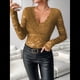 thumbnail image 5 of Blusas de Larga para Mujer, Elegantes, con Encaje de Crochet, Bordadas y Caladas, Moda 2025. Amarillo M, 5 of 7