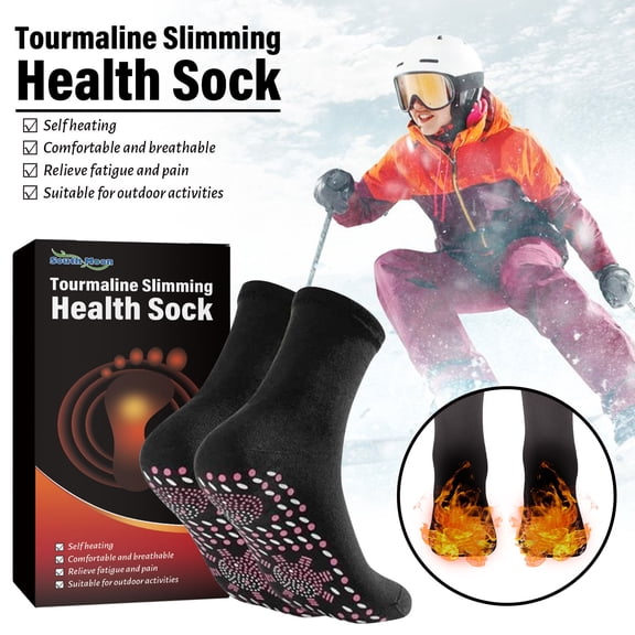 Heated Socks, Self Heating Socks, Tourmaline Self-Heating Magnetic Socks, Massage Socks for Men and Women, Foot Warmer Socks, Great for Outdoor Mountaineering, Skiing, Fishing,