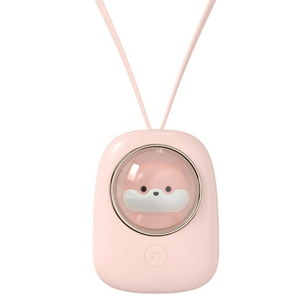 

Capsule neck cute fan Summer cooler rechargeable handheld silent fan night lamp