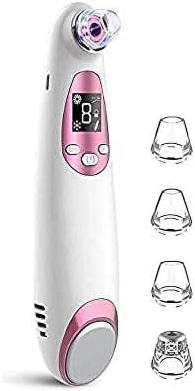 Blackhead Remover Vacuum, Pore Vacuum Cleaner Blackhead Removal Extractor Acne with Hot Compress, Facial Deep Cleaning Whitehead Pimple Blemish Acne Extractor Kit (White)