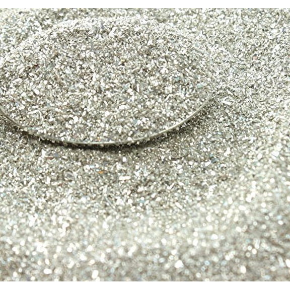 Silver Imported German Glass Glitter - 4 Ounce Bag - Fine 90 Grit (Most Popular Grain Size) Sparkly Glass Glitter - 311-9-SL