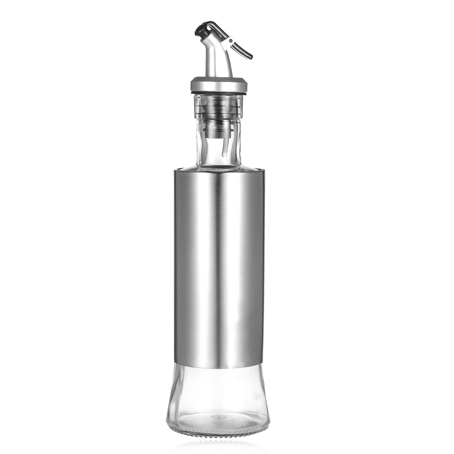 Glass Olive Oil And Vinegar Dispenser Cruet Bottle Pourer Spout 16 Oz Set Of 2 
