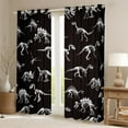 thumbnail image 2 of Manfei Dinosaur Skeleton Black Out Curtains,Dino Skull Curtains Pack of 2 (42x63 Each),White Black Bedroom Curtains For Boys Kids,Ultra Soft Home Decor, 2 of 6