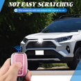 thumbnail image 3 of Key Fob Cover Compatible with Toyota RAV4 Corolla Prius Camry Highlander Avalon C-HR Keychain Case Holder Protector,Silver-pink, 3 of 5