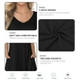thumbnail image 7 of ANYJOIN Women's Summer Casual Dresses V Neck Short Sleeve Swing Dress with Pockets, 7 of 7