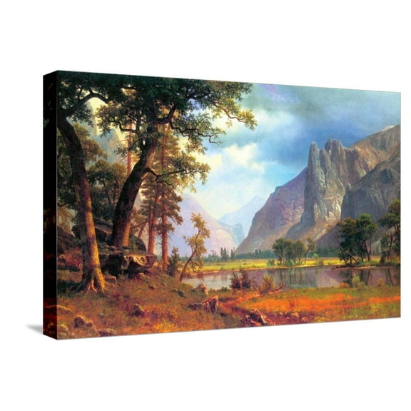 Art.com Yosemite Valley Stretched Canvas Print Wall Art by Albert Bierstadt, 24" x 16"