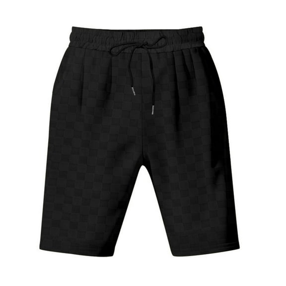 Men's Loose Fit Casual Heavyweight Jacquard Checkered 5 Inch Shorts Comfortable, Stylish, Durable Polyester, for Any Occasion