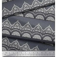 thumbnail image 3 of Soimoi Poly Georgette Fabric Leaves & Floral Block Print Fabric by The Yard 52 Inch Wide, 3 of 3