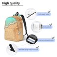thumbnail image 4 of Vsdgher Beach Footprint Print Canvas Backpack Travel Rucksack Unisex Knapsack 15.7/17.7Inch Laptop Backpack for Work,College -Medium, 4 of 5