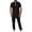 Black, variant on Men 2 Piece Casual Beach Outfits Short Sleeve Button Down Shirts Summer Loose Pant Sets Vacation Walking Outfits White S