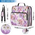 thumbnail image 3 of Water-Resistant 3-Ring Binder Organizer with Multiple Pockets Zipper Binder Bag for Office Lavender and Pink Flowers, 3 of 8