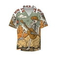 thumbnail image 3 of Cauagu Skeleton Cowboy And Guitar Men's Short Sleeve Button Down Hawaiian Shirt for Men Bowling Shirts Casual Summer Beach Shirt,Large, 3 of 6