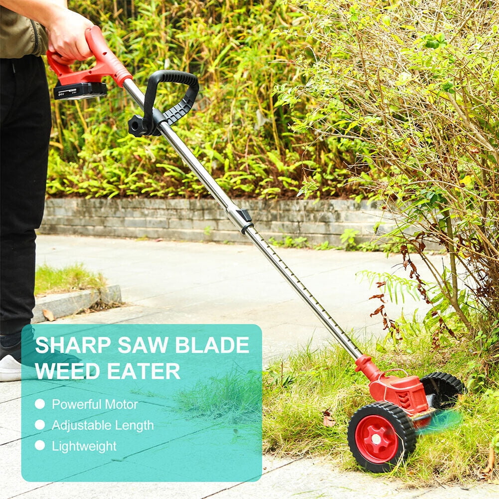 Cordless Weed Eater String Trimmer, 3-in-1 Lightweight Push Lawn Mower & Edger Tool with 3 Types Blades, 21V 5.0 Li-Ion Battery, for Garden and Yard