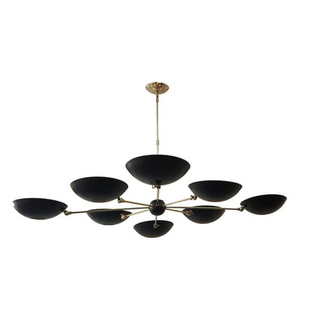 

8 Light Pendant Mid Century Modern Raw Brass Sputnik chandelier light Fixture