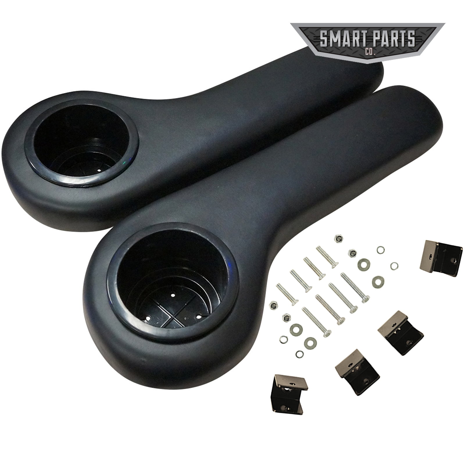 Golf Cart Rear Seat Black Armrest Cup Holder No Drilling Required