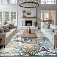 thumbnail image 4 of Coastal Crab Large Area Rugs for Bedroom Living Room, Soft Non Slip Carpet Bedside Rug, Vintage Summer Beach Coral Ocean Rectangular Floor Cover Kitchen Accent Rug 5'x7' for Dining Room/Office, 4 of 9