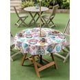 thumbnail image 3 of Easter Gnomes Eggs Outdoor Tablecloth - 54 Inch Round Dining Table Cover, Bunny Ears Spring Flowers Country Rustic Waterproof Outdoor Table Cloth with Umbrella Hole & Zipper for Picnic/Patio/Party, 3 of 7