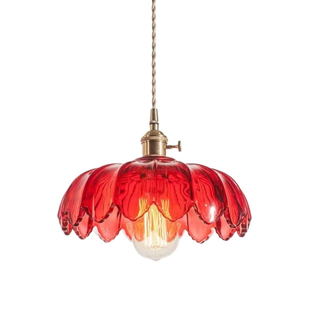 Flower Glass Pendant Light, Ceiling Colorful Pendant Lamp, Modern Farmhouse Pendant Light Fixture, Pendant Lighting for Kitchen Sink Island Dining Room Table Bar Counter Entrance Cafe