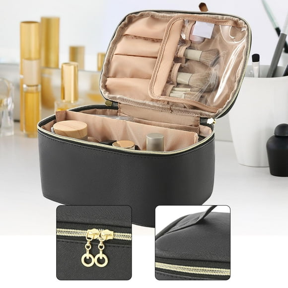 Neceser para mujer, neceser ligero de gran capacidad con divisores, organizador de maquillaje de , estuche de maquillaje para negocios.