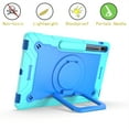thumbnail image 3 of Kids Durable Handle Case for Samsung Galaxy Tab S7 FE 12.4" 2021 & S8 Plus 2022/S7 Plus 2020 Silicone PC Heavy Duty Protection [360 Rotating Ring Stand/Adjustable Shoulder Strap],Mint/Blue, 3 of 8