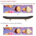 thumbnail image 2 of Ice Cream Skateboard Grip Tape Stickers Pack of Two 8.8x32.6in/22.4x83 cm Skateboard Protective Deck Cover Graphic Print Film Sheets, Black, 2 of 5