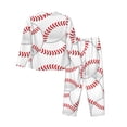thumbnail image 2 of Goofa Baseballs Printed Women’s 2 Piece Pajama Set Super,Pajamas Women's Long Sleeve Sleepwear Soft Button Down Loungewear Pjs Lounge Set Nightwear-Small, 2 of 9