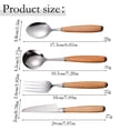 thumbnail image 2 of Stainless Steel Flatware Set with Wood Handle,Dinnerware Set with Spoon Fork Knife,Heavy-Duty Family Cutlery Set for Rust Resistant Daily Dining Home Camping Travel,Silver, 2 of 4