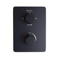 thumbnail image 2 of Square 3-functions thermostatic valve, shower head, bath spout or simultaneously, Matte black finish, 2 of 9