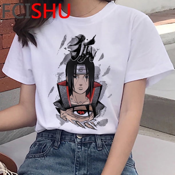 Naruto top Camisetas t-shirt Mujeres Pareja Ropa harajuku Japonés ulzzang Blanco Camiseta kawaii Estética