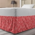 thumbnail image 1 of Nature Bed Skirt, Monochrome Pattern of Underwater Botany and Living Organism Illustration, Elastic Bedskirt Dust Ruffle Wrap Around for Bedding Decor, 4 Sizes, Dark Coral and White, by Ambesonne, 1 of 2