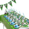 LSFYSZD Football Seasons Party Supplies, Disposable Snack Plates, Cups, Forks, Spoons and Napkins, Green Rugby Dishware