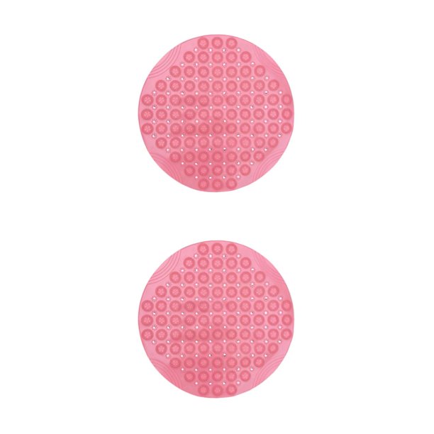 Cateissary Alfombrilla de baño antideslizante combinada de seguridad y comodidad para baño, fácil de limpiar, efecto masaje, alfombrilla rosa 30 centimetros 2piezas