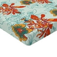 thumbnail image 4 of Ambesonne Peony Fitted Sheet, Tropical Petals with Flowers, King Size, Marigold Vermilion Teal, 4 of 5