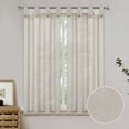thumbnail image 2 of Linen Tier Curtains with Solid Button, Rod Pocket Kitchen Cafe Curtain Valance, 2 of 8