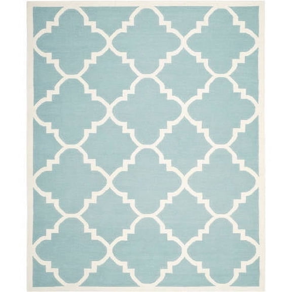 SAFAVIEH Dhurries Tobias Geometric Area Rug, Light Blue/Ivory, 3' x 5'