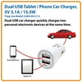 thumbnail image 2 of Eaton Tripp Lite Series Dual USB Tablet Phone Car Charger High Power Adapter 5V / 3.1A 15.5W - Car power adapter - 3.1 A - 2 output connectors (USB) - white, 2 of 4