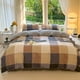 thumbnail image 2 of Check Pattern Gentleman Plaid Printed Bedding Set Floral Duvet Cover Pillowcase, 2 of 11