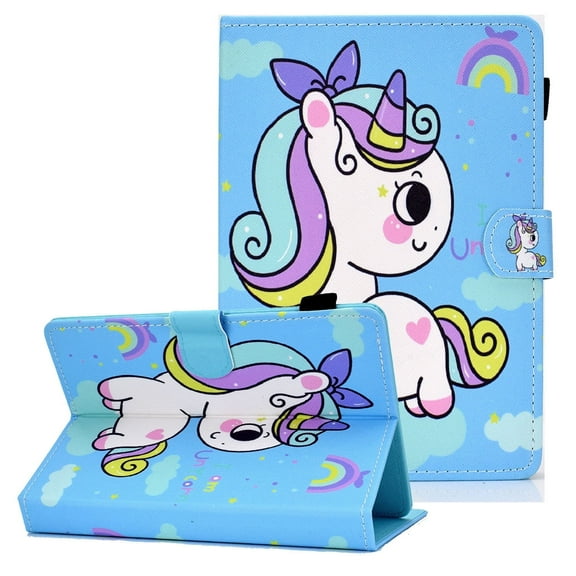 Alltech 7 inch Tablet Universal Case, Slim Wallet Stand Flip Cute Cover Case for Samsung Galaxy Tab/HDX 7 /HD 7/ Oasis/Onn/Lenovo/Dragon Touch/MatrixPad/Android Tablet 7 Inch, Unicorn