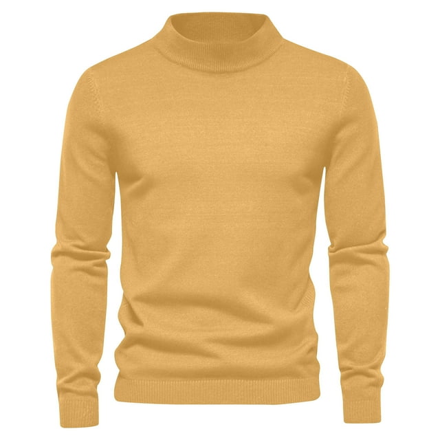 cfhntfmh Mens Base Layer Sweaters Slim High Neck Long Sleeve Knitted Pullover Sweaters Soft Stretch Fall Winter Thermal Shirts