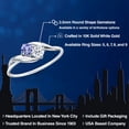 thumbnail image 2 of Gem Stone King 10K White Gold Round Blue Tanzanite and White Topaz Ring for Women (0.40 Cttw, Round 3.5MM, Gemstone December Birthstone, Size 9), 2 of 6