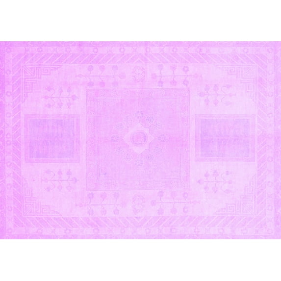 Ahgly Company Indoor Rectangle Abstract Purple Modern Area Rugs, 4' x 6'