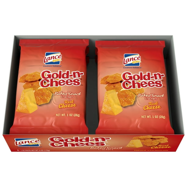 Lance GoldNChees Baked Cheese Snack Crackers, 6 Ct